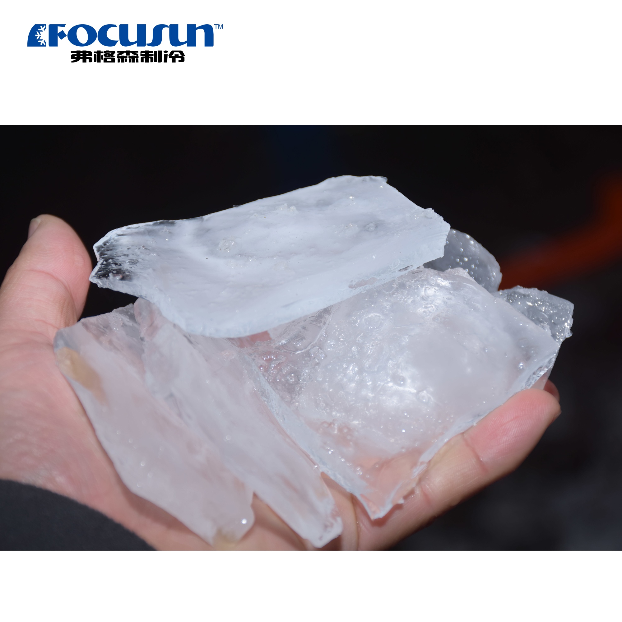 Uniform plate ice with slow melting rate for seafood preservation and cold storage